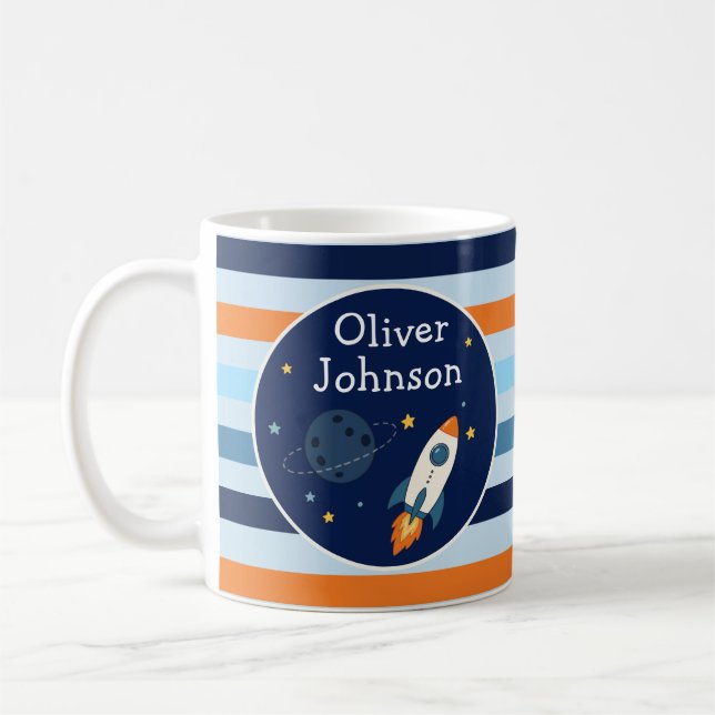 Mug Aventure spatiale avec fusée personnalisée  (Gauche)