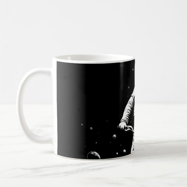 Mug Aventure spatiale de vélo astronaute cosmique (Gauche)