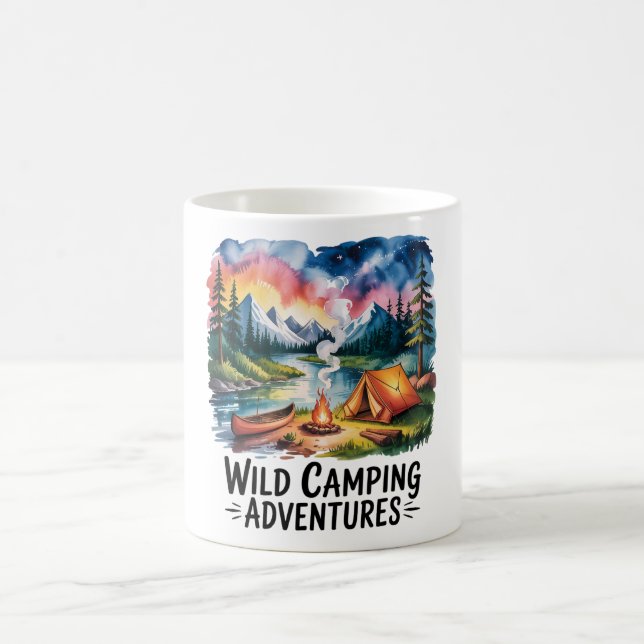 Mug Aventures de camping sauvage Design aquarelle (Centre)