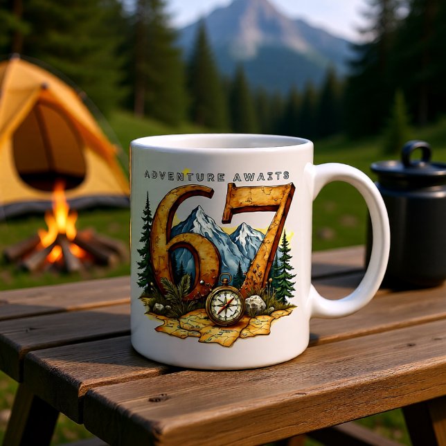 Mug Aventures Retraite 67 – Voyages & Extérieur (Créateur téléchargé)
