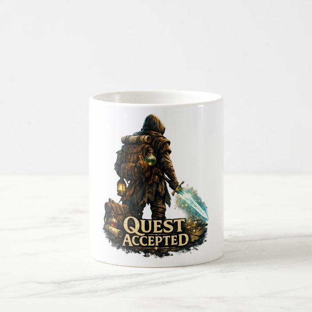 Mug Aventurier de Fantaisie Acceptant la Quête (Centre)