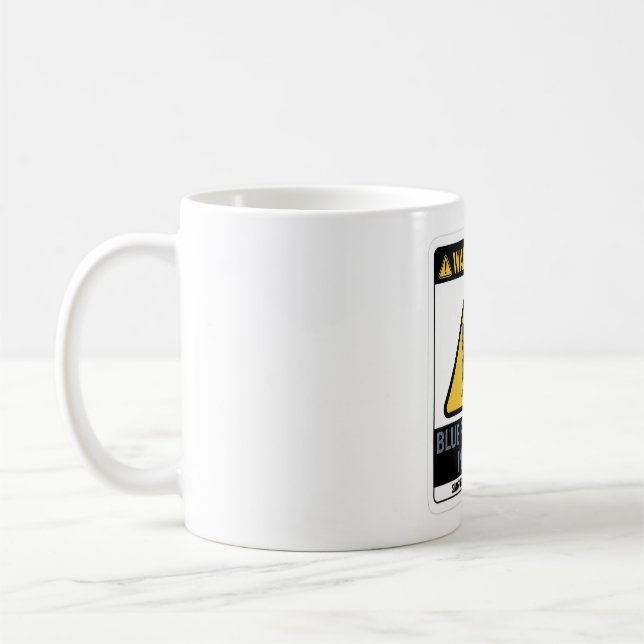 Mug Avertissement Blue Frenchie à l'intérieur Drôle Bo (Gauche)