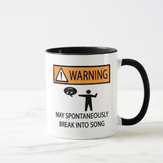 Mug Avertissement Chanteur spontané