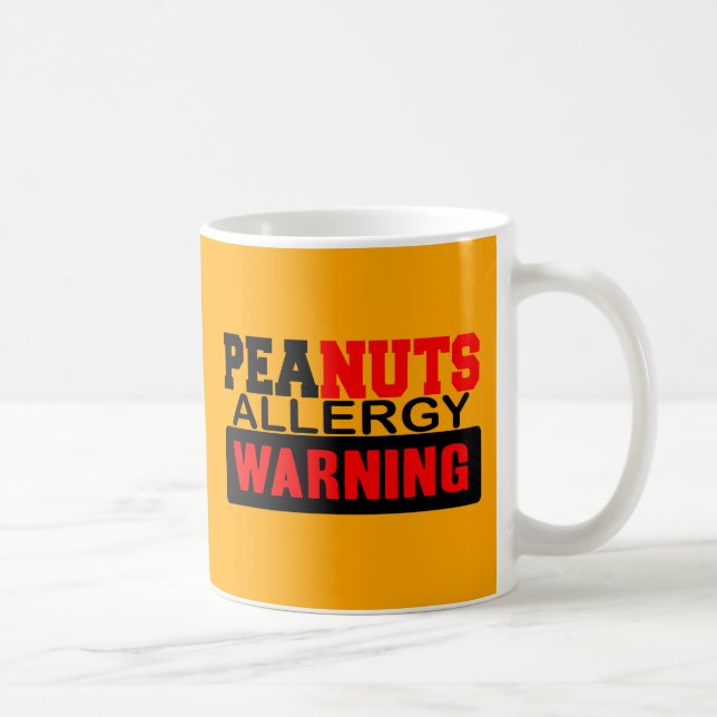 Mug Avertissement d'allergie aux arachides (Droite)