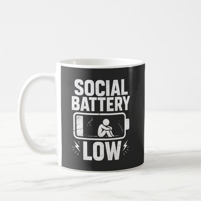 Mug Avertissement de batterie sociale faible (Gauche)