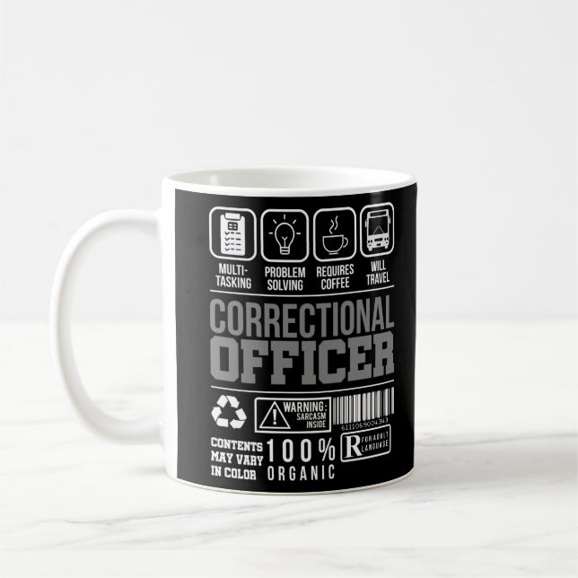 Mug Avertissement de l'agent correctionnel Ligne mince (Gauche)