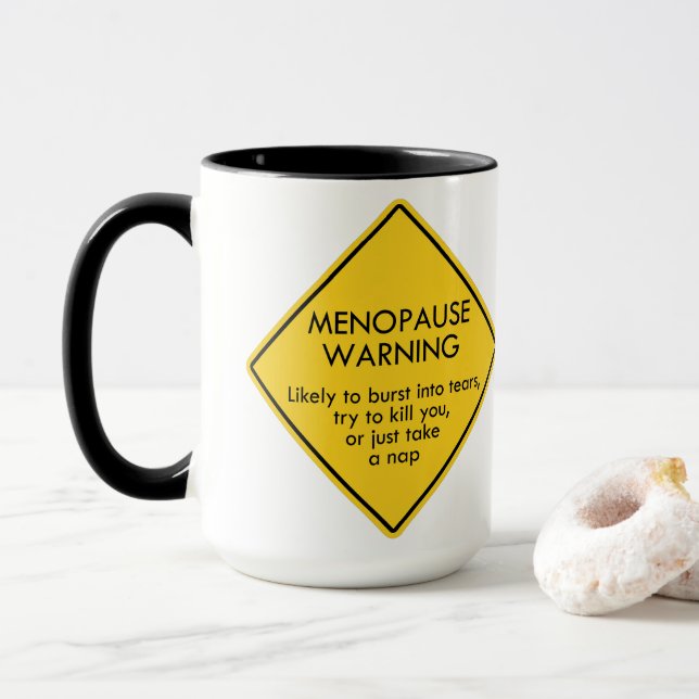 Mug Avertissement de ménopause (Avec donut)