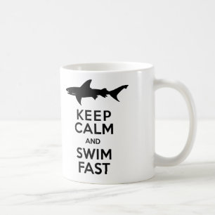 Mug Avertissement drôle de requin - gardez le calme et