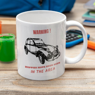 Mug Avertissement Hippie 2CV Deux Chevaux
