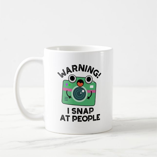 Mug Avertissement Je Shap Sur Les Gens Drôle Caméra Pu (Gauche)