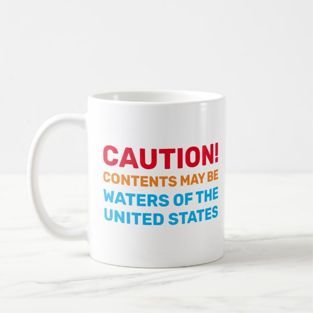 Mug Avertissement : Le contenu peut être des eaux des  (Gauche)