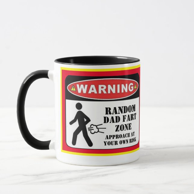Mug Avertissement Papa Fart Zone Fête des pères cadeau (Gauche)