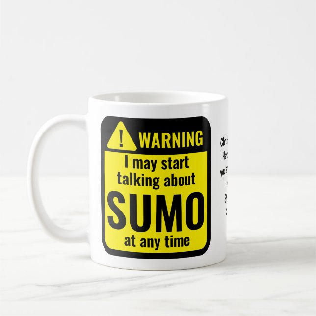 Mug Avertissement Personnalisé Drôle Sumo (Gauche)