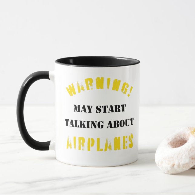Mug Avertissement peut commencer à parler d'avions (Avec donut)