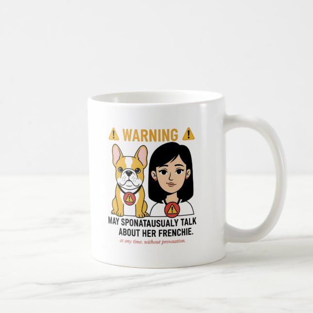 Mug Avertissement Peut Parler De Son Drôle De Design F (Droite)