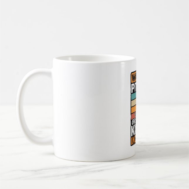 Mug Avertissement Pitbull Bisous à venir Design de chi (Gauche)
