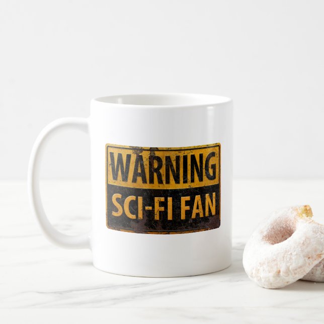 Mug AVERTISSEMENT SCI-FI VENTILATEUR - Signal de prude (Avec donut)