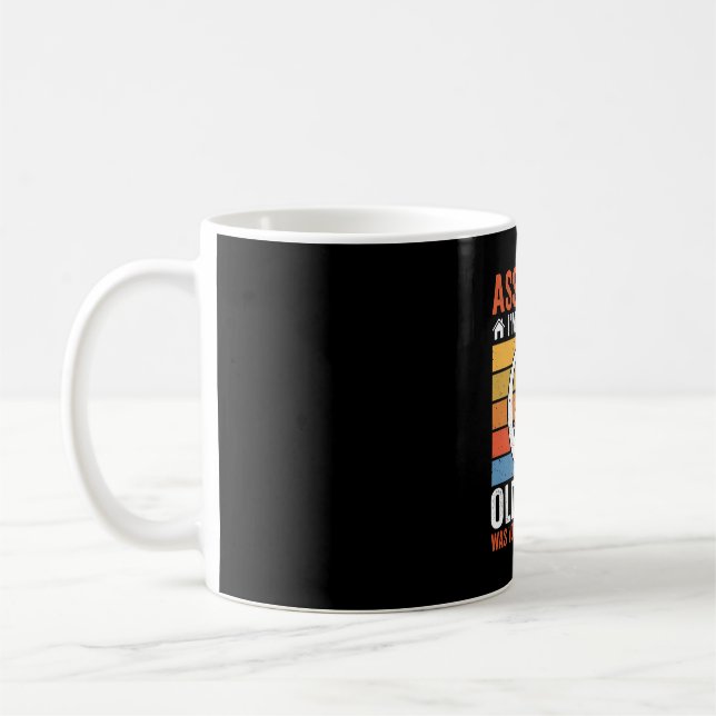 Mug Avertissement Vieille Dame Chien Rétro (Gauche)