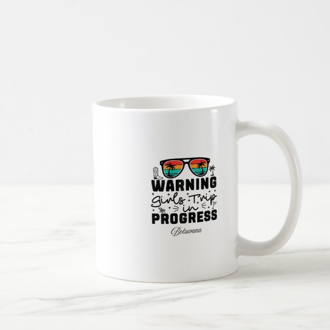 Mug Avertissement Voyage de Filles en Cours Vacances B (Droite)