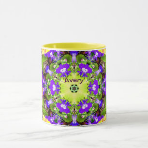 Mug AVERY ~ Lobelia Pansies Motif ~ Personnalisé