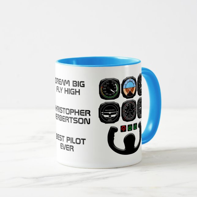 Mug Aviateur Unique Et Drôle (Devant droit)