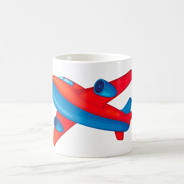 Mug Avion à réaction coloré rouge et bleu (Créateur téléchargé)