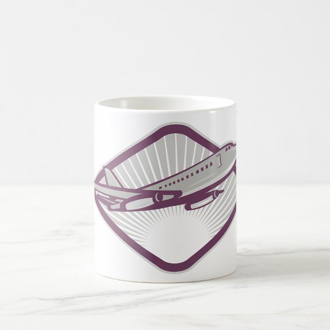 Mug Avion à réaction rétro vintage Aviation (Créateur téléchargé)