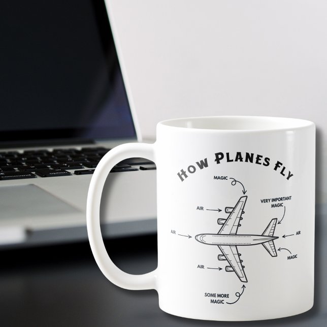 Mug Avion Drôle Comment les avions volent, Équipage de (Créateur téléchargé)