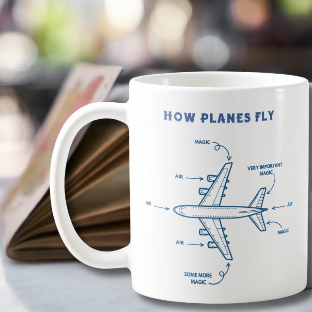 Mug Avion drôle Comment les avions volent Pilote ou éq (Créateur téléchargé)