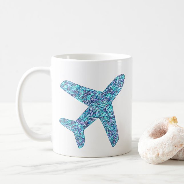 Mug Avion "Né pour voler"  (Avec donut)