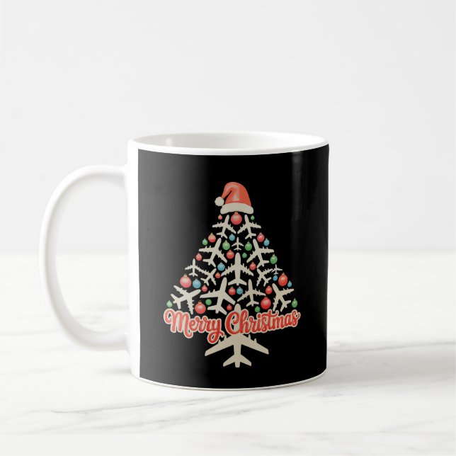 Mug Avion Noël Arbre Pilote Noël (Gauche)