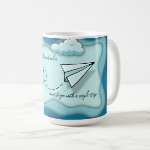 Mug Avion papier   Le voyage commence par un seul