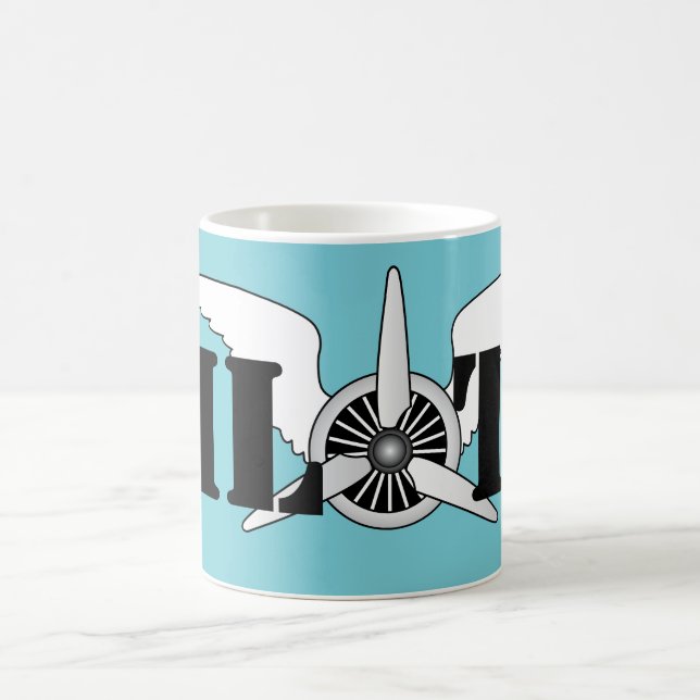 Mug Avion Pilote Aéronautique Propulseur Graphique Thé (Centre)