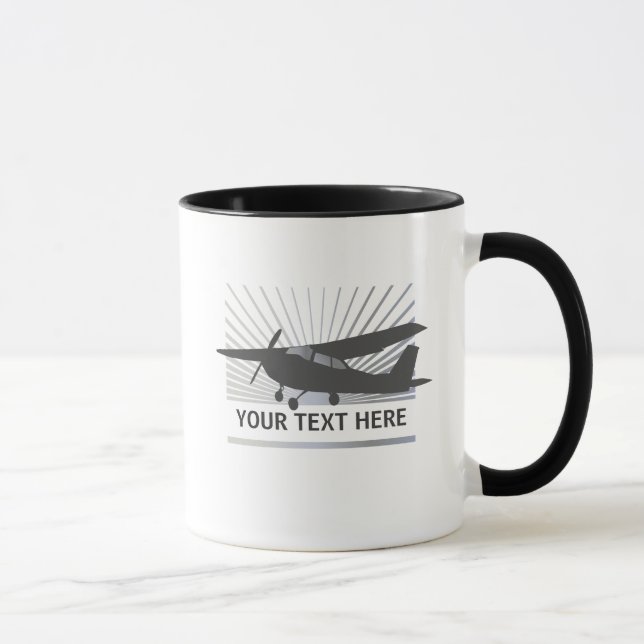 Mug Avions à haute voilure - texte fait sur commande (Droite)