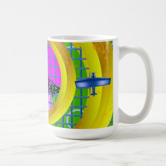 Mug Avions bleus rouges volants (Droite)