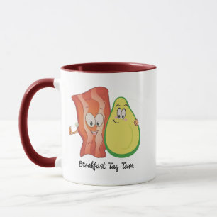 Mug Avocado & Bacon humoristique Petit-déjeuner Duo Mu