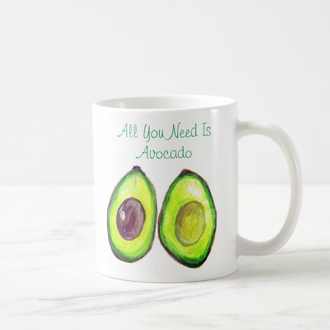 Mug Avocado Humour Texte Vegan Friendly Fruit santé (Droite)