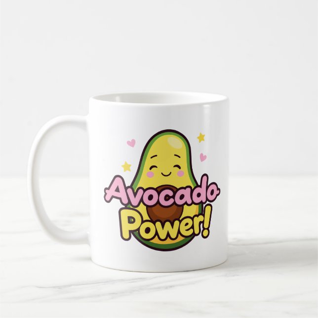 Mug “Avocado Power” Cute design (Gauche)