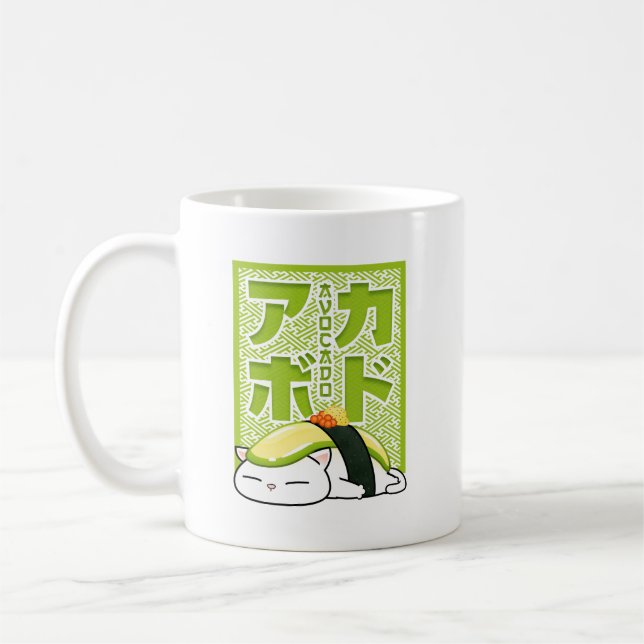 Mug Avocado Sushi Cat (Gauche)