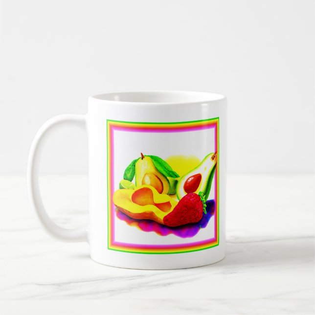 Mug Avocado tropical, fraise et mangue. Commandez dès  (Gauche)