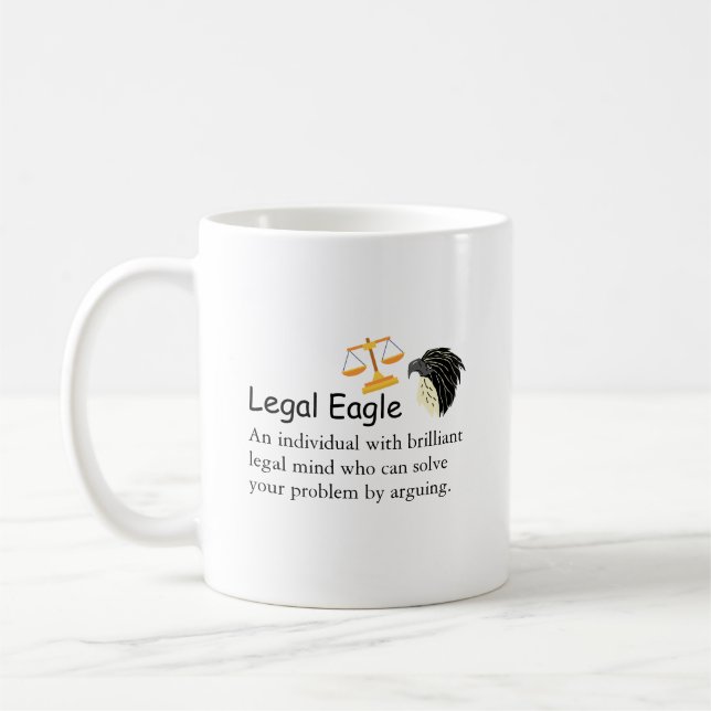 Mug Avocat Drôle Aigle Juridique Dire Ou Citer Échelle (Gauche)