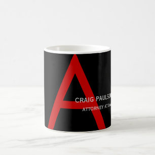 Mug Avocat du Monogramme rouge noir