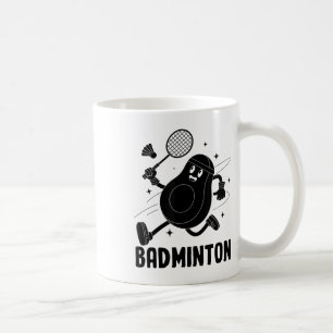 Mug Avocat Jouant Au Badminton Nourriture Végétarienne