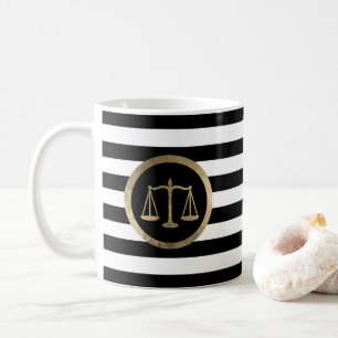 Mug Avocat moderne de rayures d'échelle d'or d'avocat