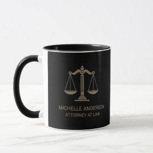Mug Avocat Or Noir Professionnel Tendance