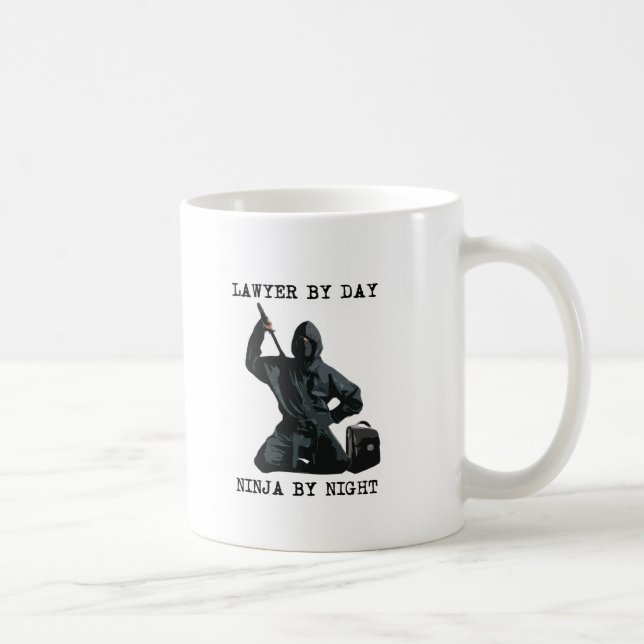 Mug Avocat par le jour, Ninja par nuit (Droite)