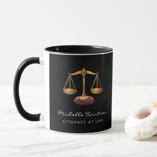 Mug Avocat professionnel Procureur luxe Black Gold (Avec donut)