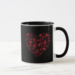 Mug Avocat Red Heart - Love Law Grunge Art