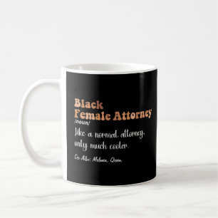 Mug Avocate féminine noire Définition drôle Avocats