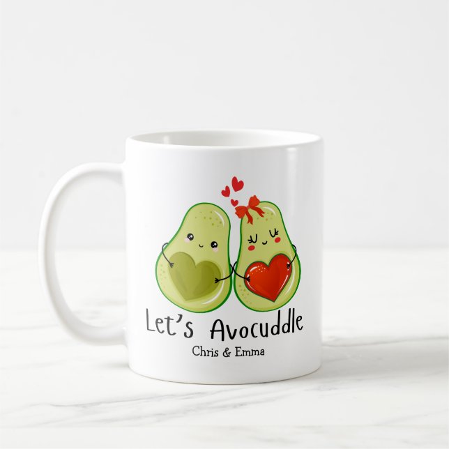 Mug Avocuddle - Avocado Couple Names personnalisés (Gauche)